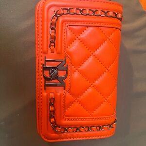 Badgley Mischka | Orange Quilted Chain Women's Bag